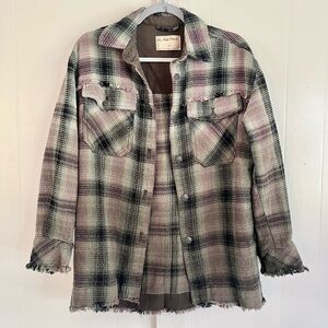FREE PEOPLE WE THE FREE SHACKET FLANNEL SHIRT WOMENS